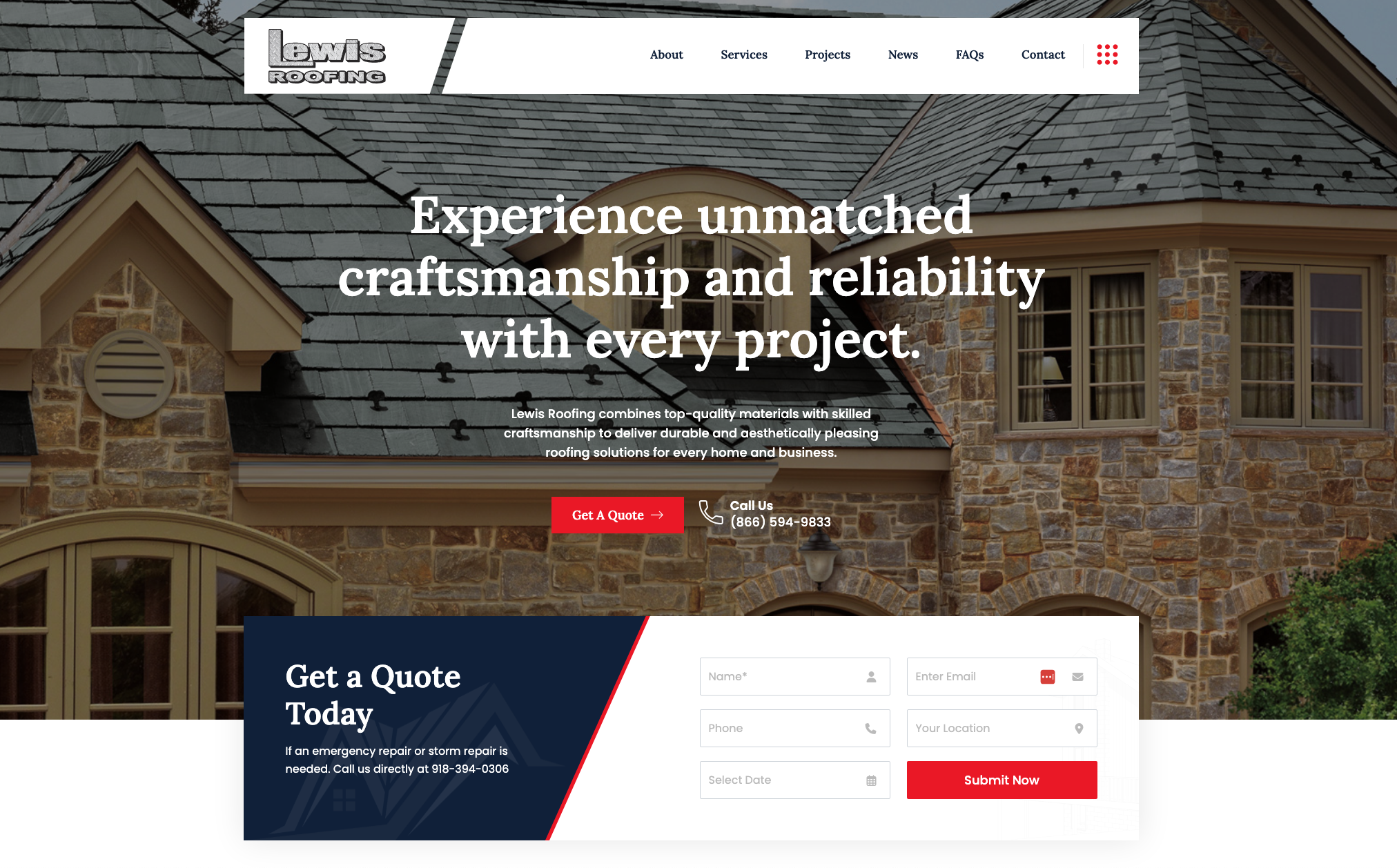 Lewis Roofing - New Website